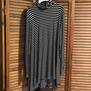 Striped turtle neck dress